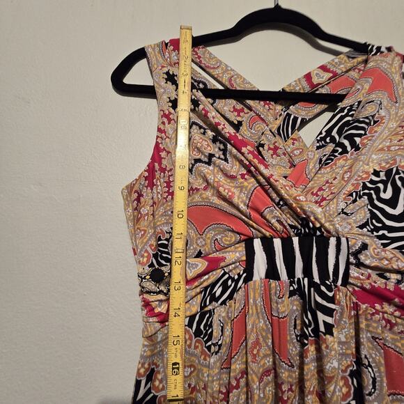 Soma Dress Floral Maxi Dress Womens SM Animal Print Bra Surplice Stretch Boho - Picture 8 of 11